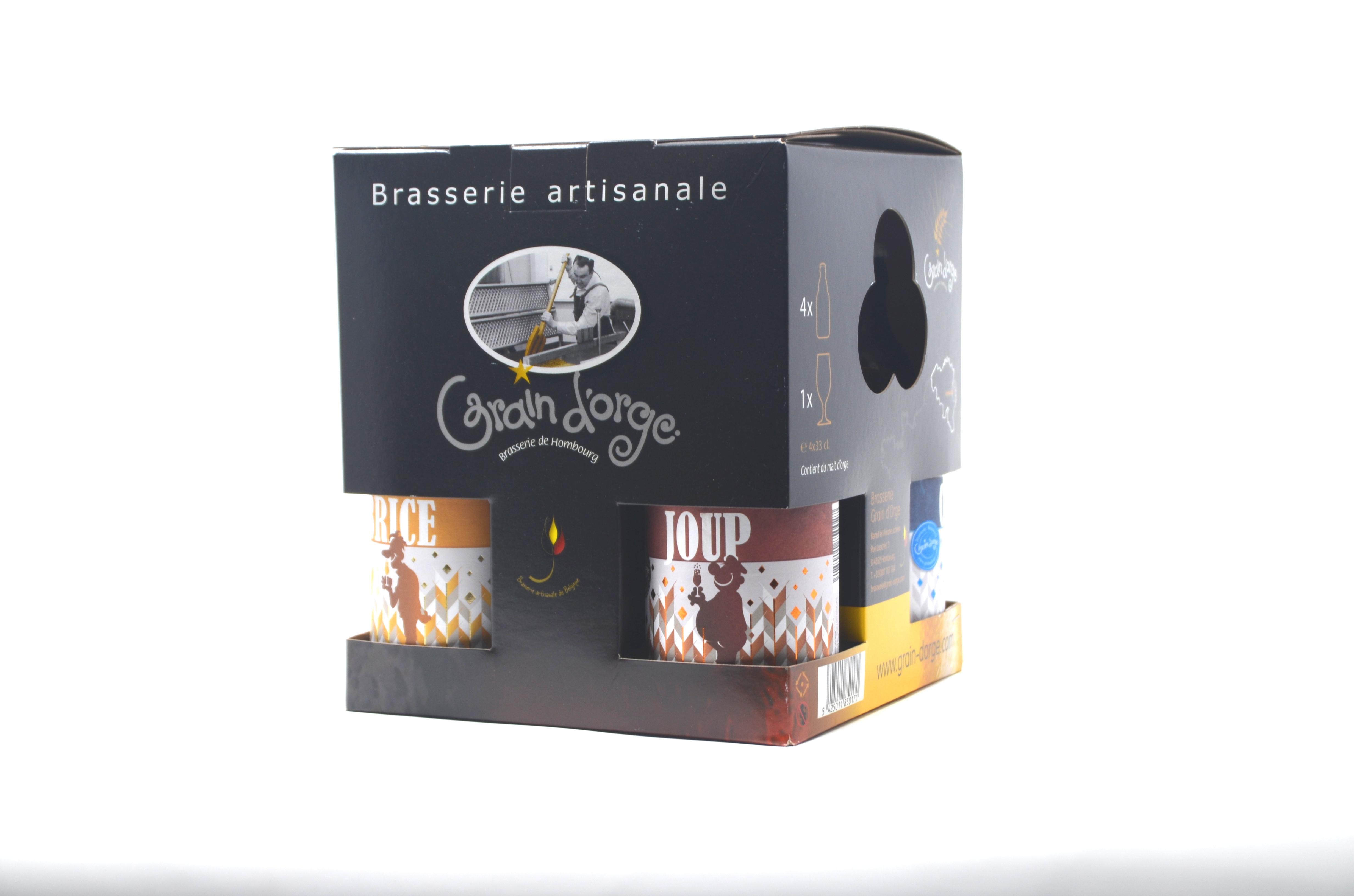 Pack Grain Orge 4x33cl + verre (hors 0 Pack Grain Orge 4x33cl + verre (hors 0