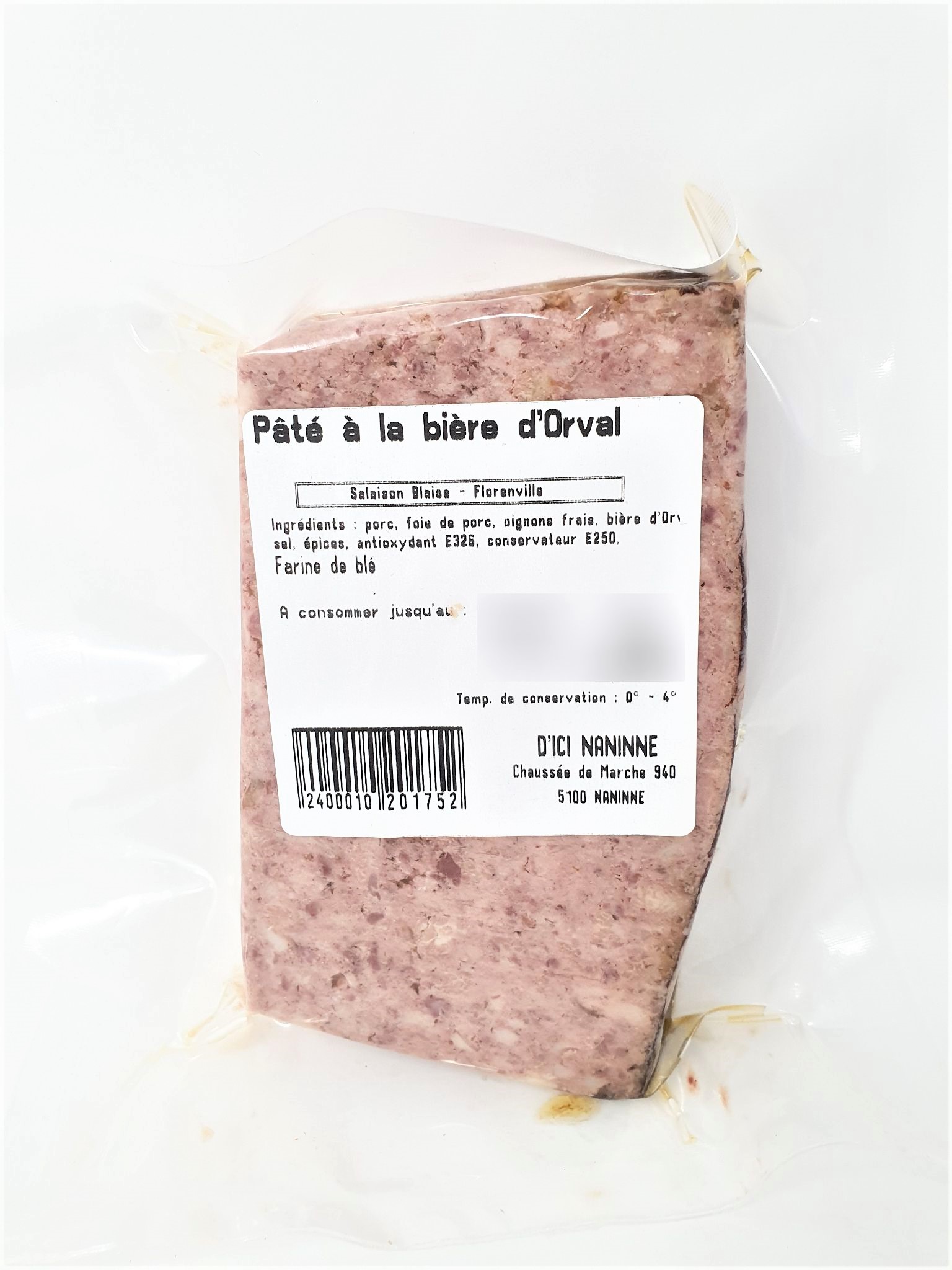 Pâté bière d'Orval 1 tranche épaisse +/- 160g Salaisons Blaise – - – Salaisons G. Blaise Pâté bière d'Orval 1 tranche épaisse +/- 160g Salaisons Blaise – - – Salaisons G. Blaise