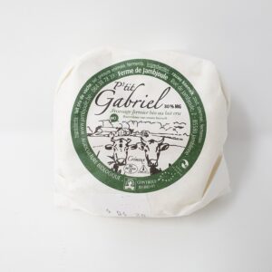Petit Gabriel 220g – Fromage doux au lait bio et cru de vache. Il possède une pâte molle et une croûte fleurie. – Ferme de Jambjoule