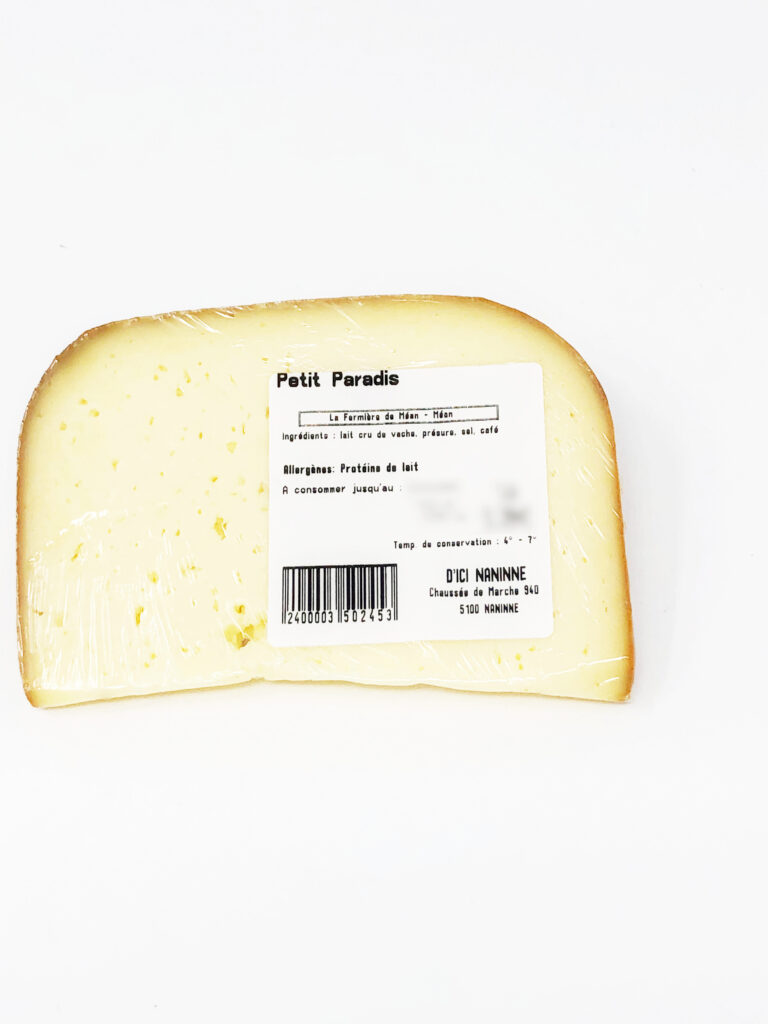Petit paradis pâte mi-dure  +/- 220 g Fermière de Méan – Un fromage doux