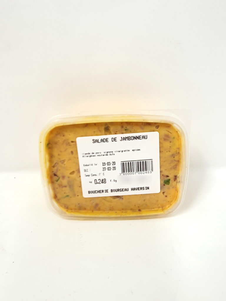 Salade de jambonneau  +/- 240 g Boucherie Bourgeau – - – Boucherie Bourgeau