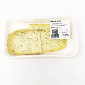 Ardenner basilic  bio +/- 200 g Chevrardennes – Un fromage à pâte dure pasteurisé avec une touche de basilic. – Fromage bio élaboré à base de lait de vache pasteurisé. – Chèvrardennes SA