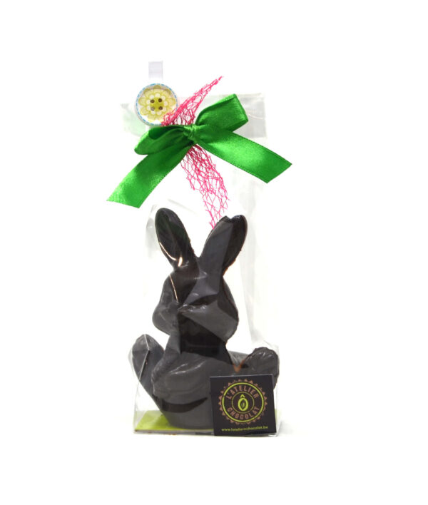 Petit lapin de Pâques avec sa carotte (Noir) Atelier Ô Chocolat – - – L’atelier Ô Chocolat
