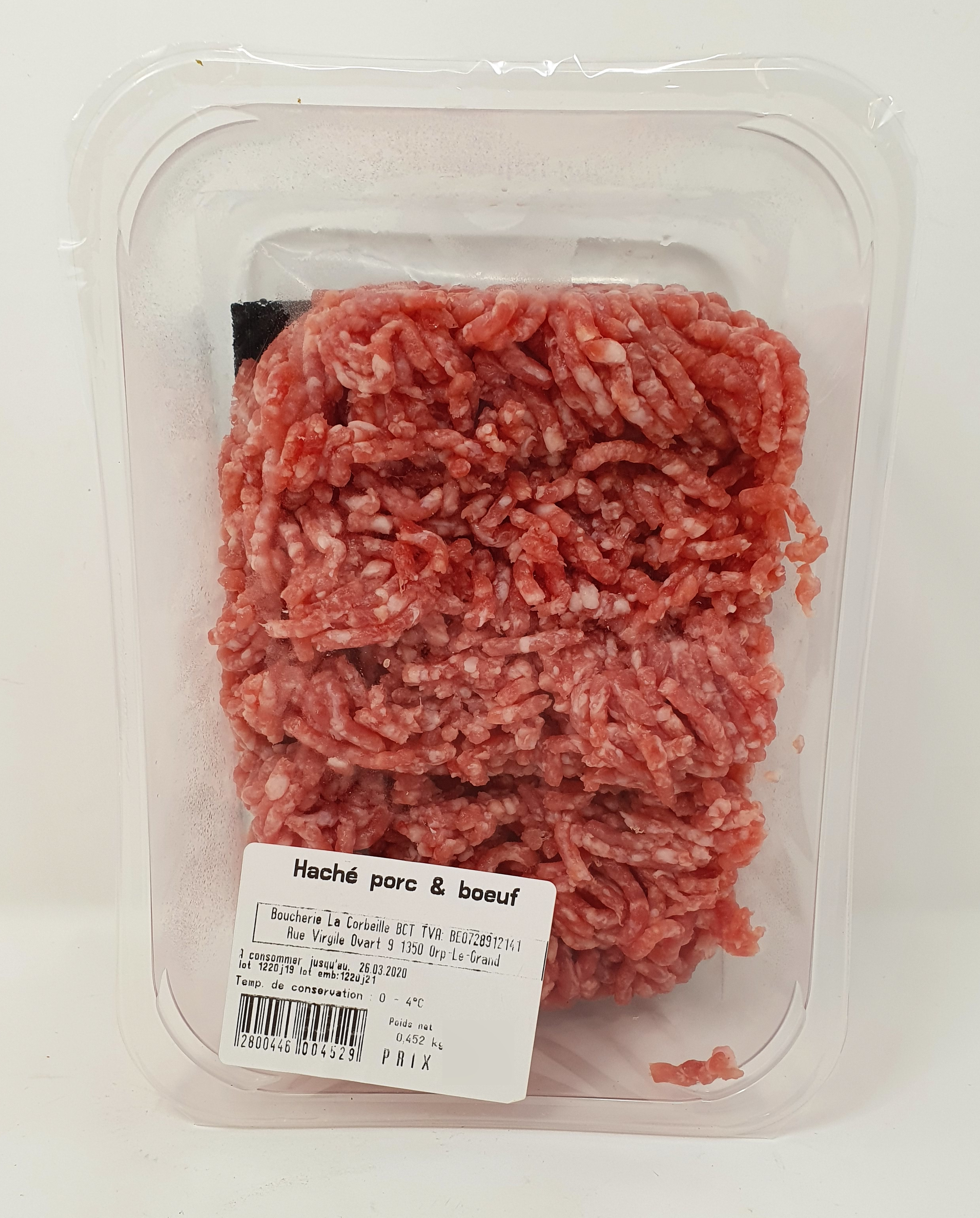 Haché porc & boeuf +/- 400g boucherie La Corbeille – - – Boucherie La Corbeille Haché porc & boeuf +/- 400g boucherie La Corbeille – - – Boucherie La Corbeille