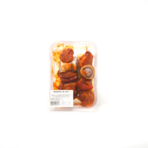 Brochette de porc marinée 2p. +/- 325g boucherie La Corbeille – - – Boucherie La Corbeille