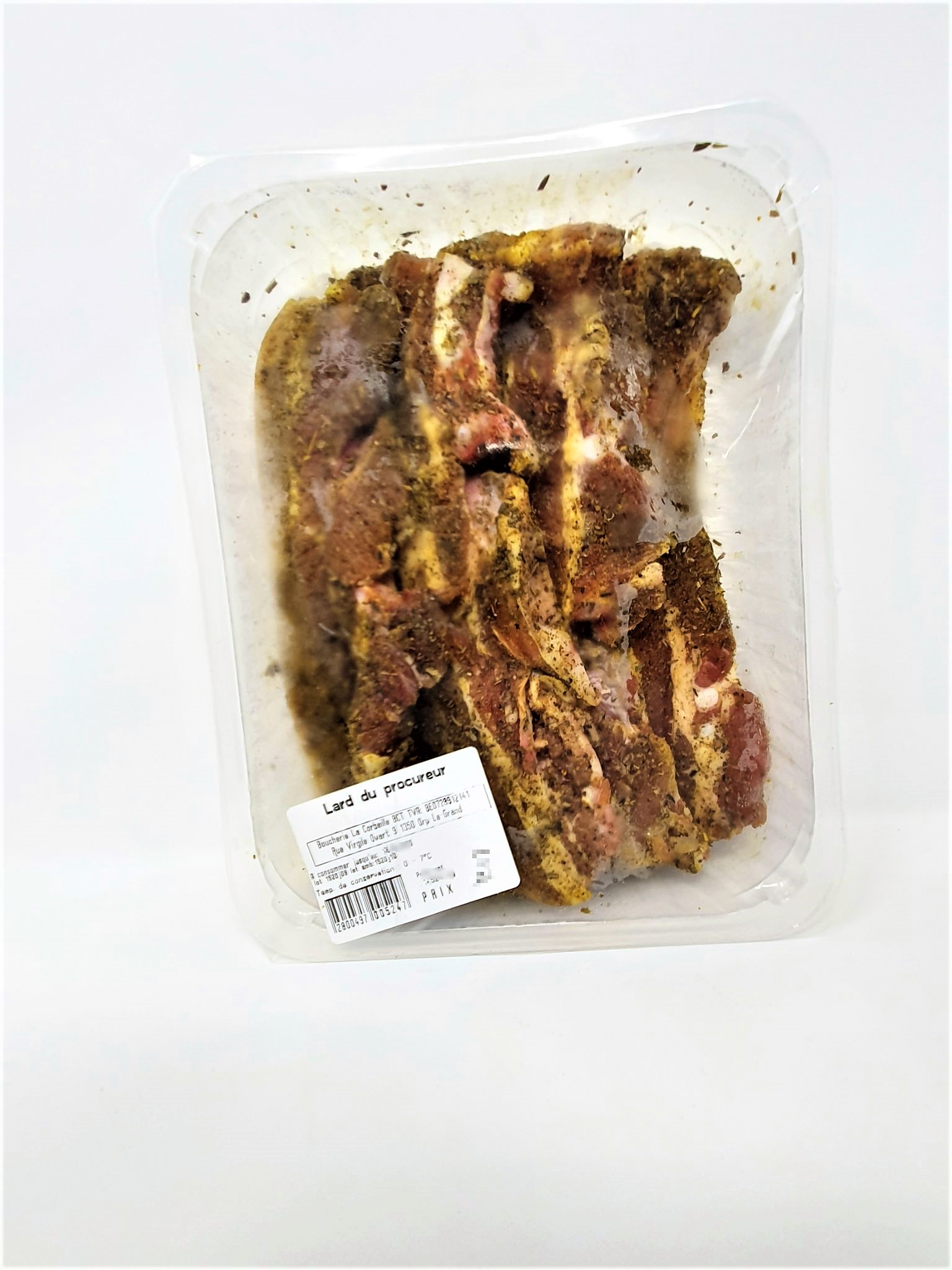 Lard du procureur 4 à 5 tranches épaisses +/- 550g boucherie La Corbei – - – Boucherie La Corbeille Lard du procureur 4 à 5 tranches épaisses +/- 550g boucherie La Corbei – - – Boucherie La Corbeille