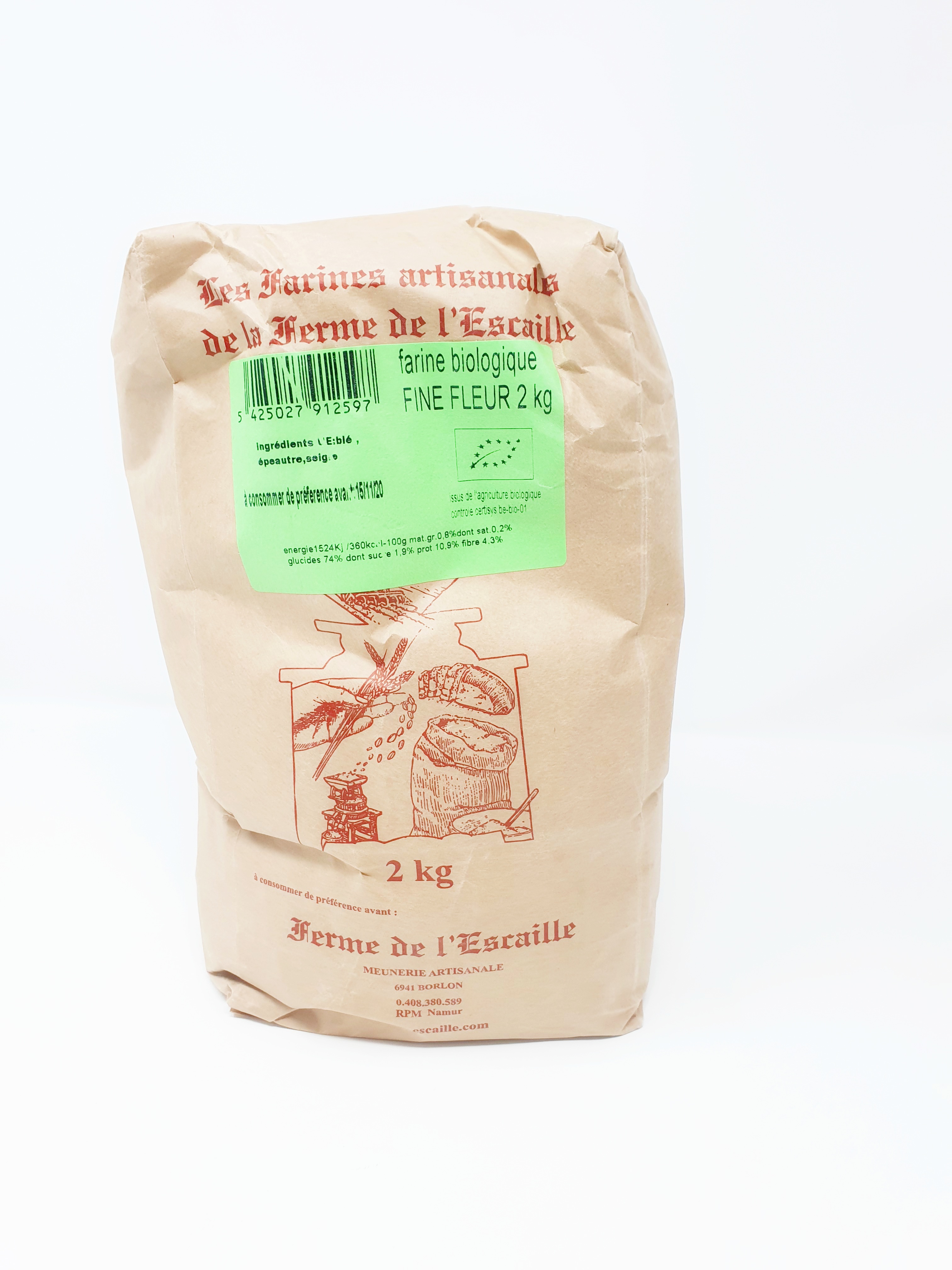 Farine fine fleur 2kg – - – Ferme de l'Escaille Farine fine fleur 2kg – - – Ferme de l'Escaille