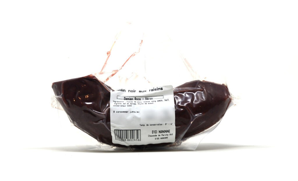 Boudin noir aux raisins +/- 200g Boucherie Boca – - – Boucherie Boca