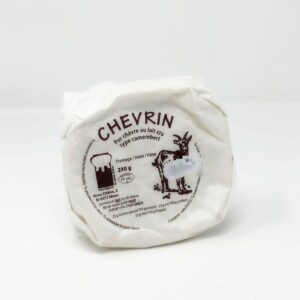 Chevrin camembert chèvre  +/- 280 g Fromagerie du Gros Chêne – Fromage de lait cru de chèvre bio à pâte molle et croûte fleurie de type « Camembert ». – Fromagerie du Gros Chêne