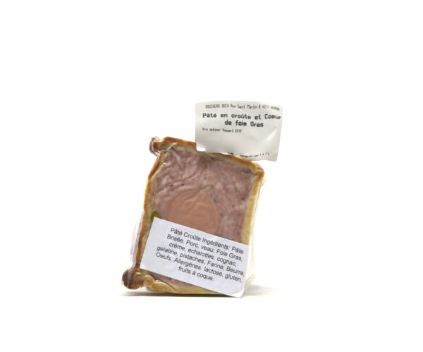 Pâté en croûte au cœur de foie gras +/- 130g Boucherie Boca – - – Boucherie Boca