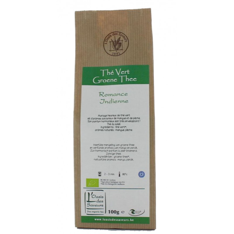 Thé "Romance Indienne" 100g Oasis des Saveurs Bio – Un thé "sencha" aromatisé au coing