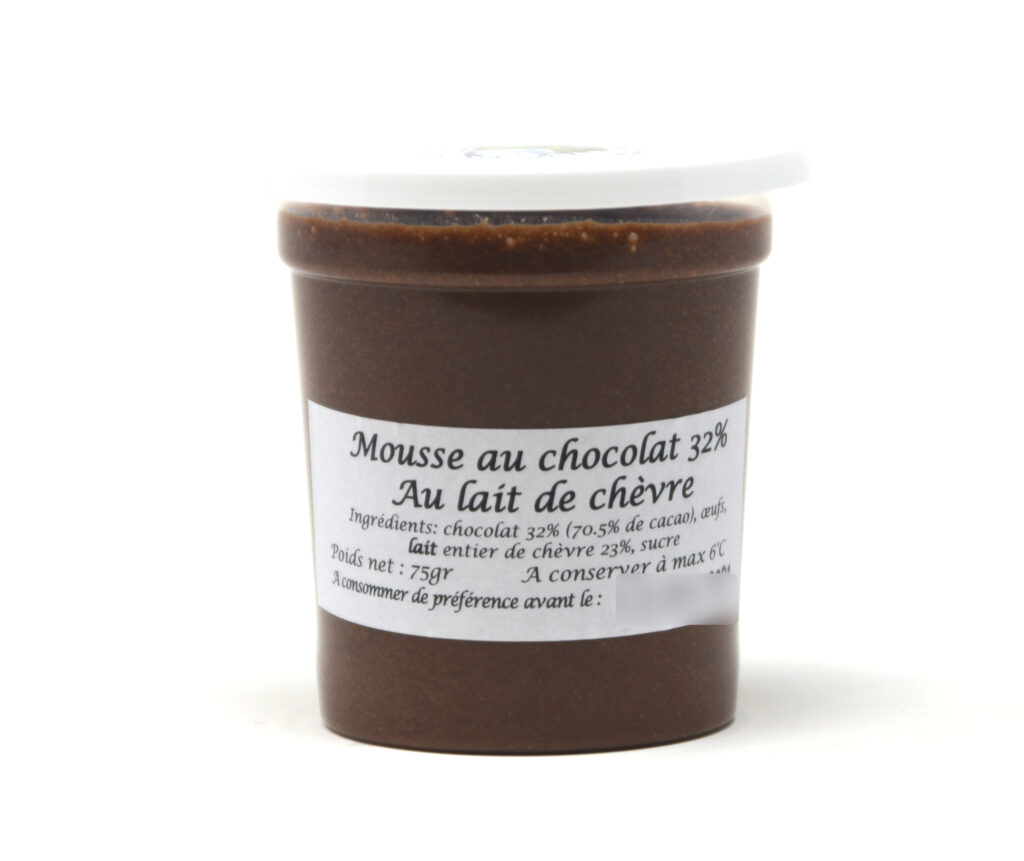 Mousse au chocolat au lait de chèvre 125ml Chèvrerie des Saules – - – Chèvrerie des Saules
