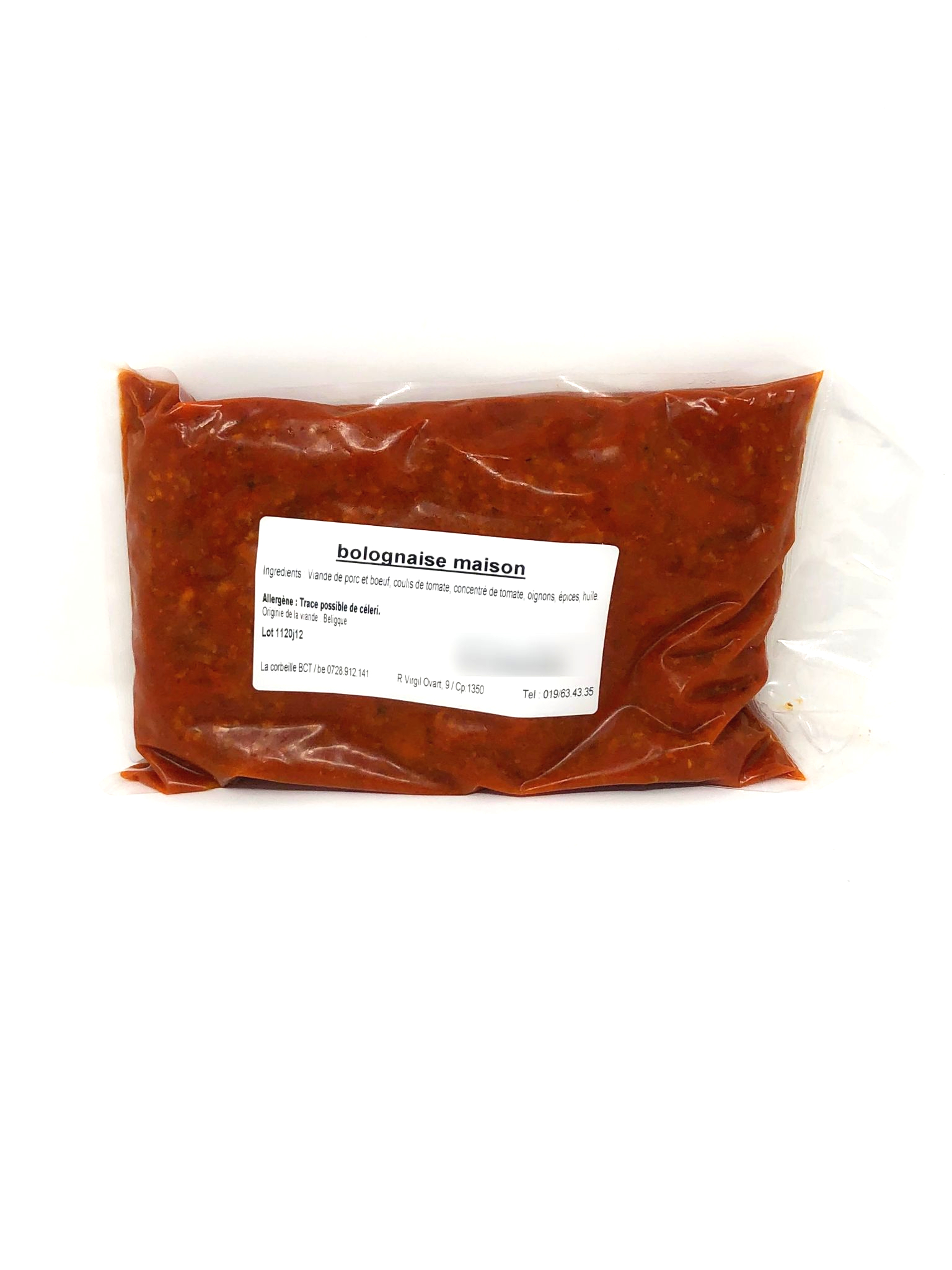 Sauce bolognaise maison +/- 700g Boucherie La Corbeille – Rapide Sauce bolognaise maison +/- 700g Boucherie La Corbeille – Rapide