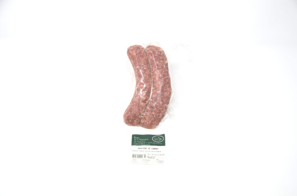Saucisse de canard 2pc +/- 300g – - – Ferme de la Sauvenière