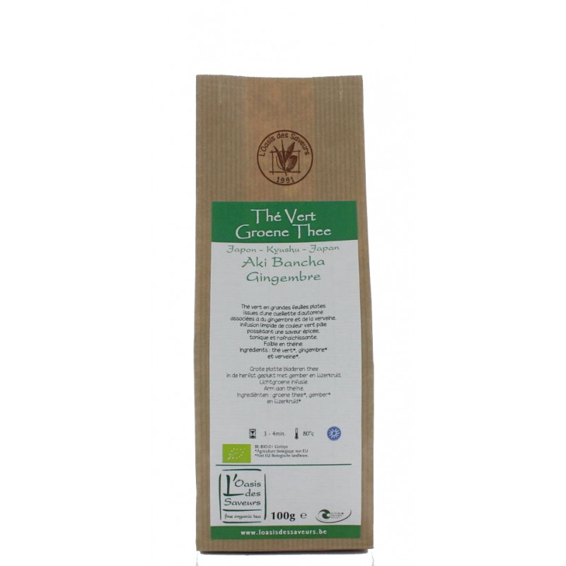 Thé Vert "Aki Bancha" au Gingembre 100g Oasis des Saveurs Bio – Un thé vert tonique