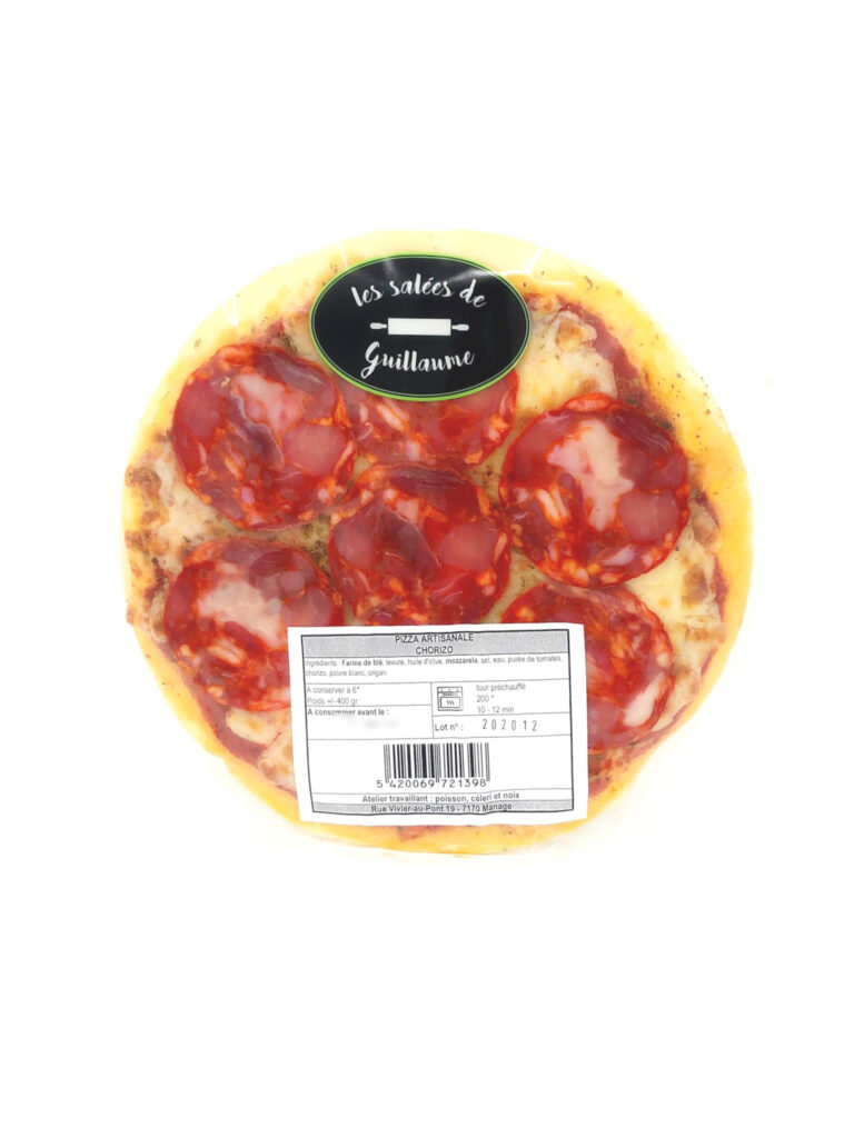 Pizza chorizo diamètre 23 cm – Pizza au chorizo par "Les salées de Guillaume" – Les salées de Guillaume
