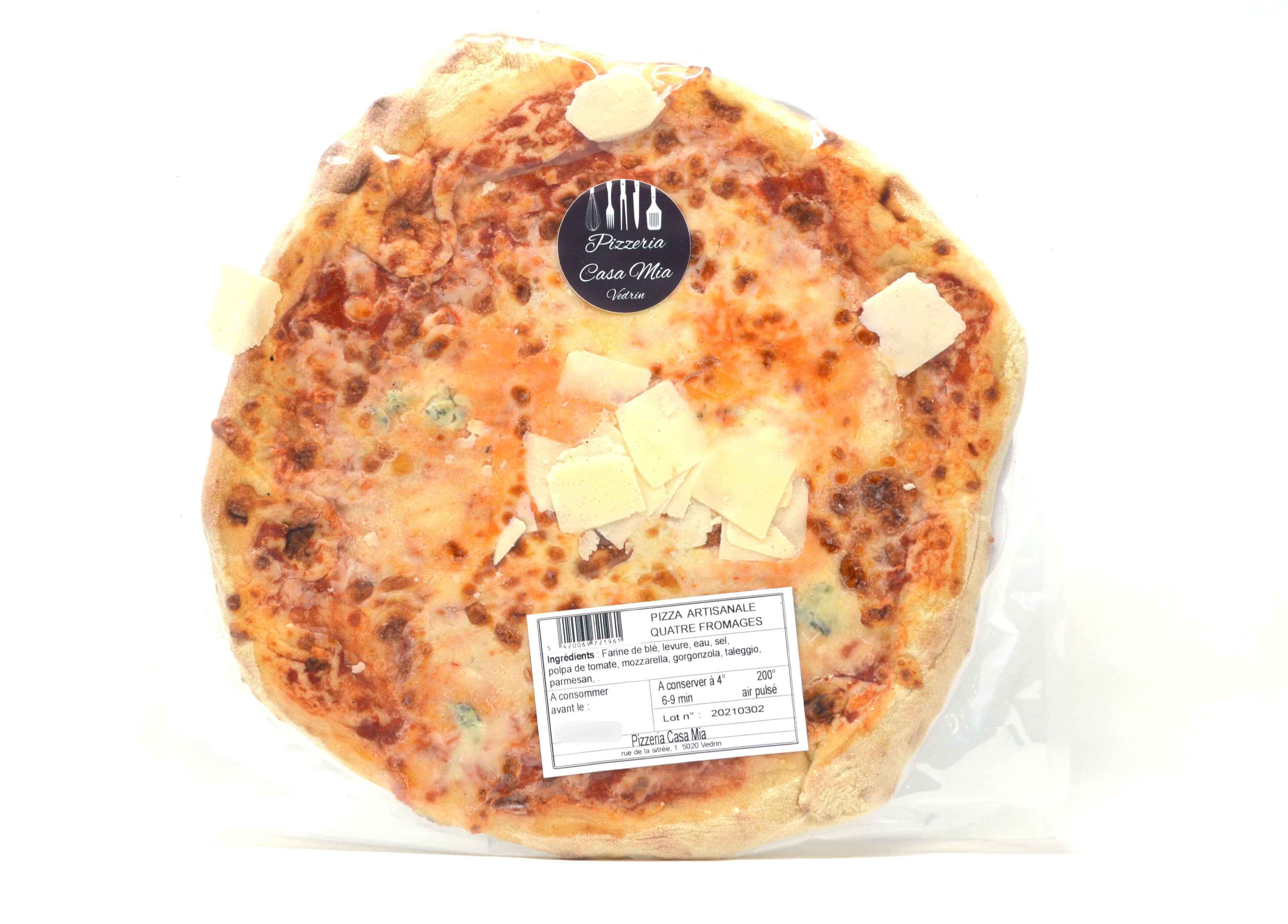 Pizza 4 fromages diamètre 30cm Casa Mia – - – Pizzeria Casa Mia Vedrin Pizza 4 fromages diamètre 30cm Casa Mia – - – Pizzeria Casa Mia Vedrin