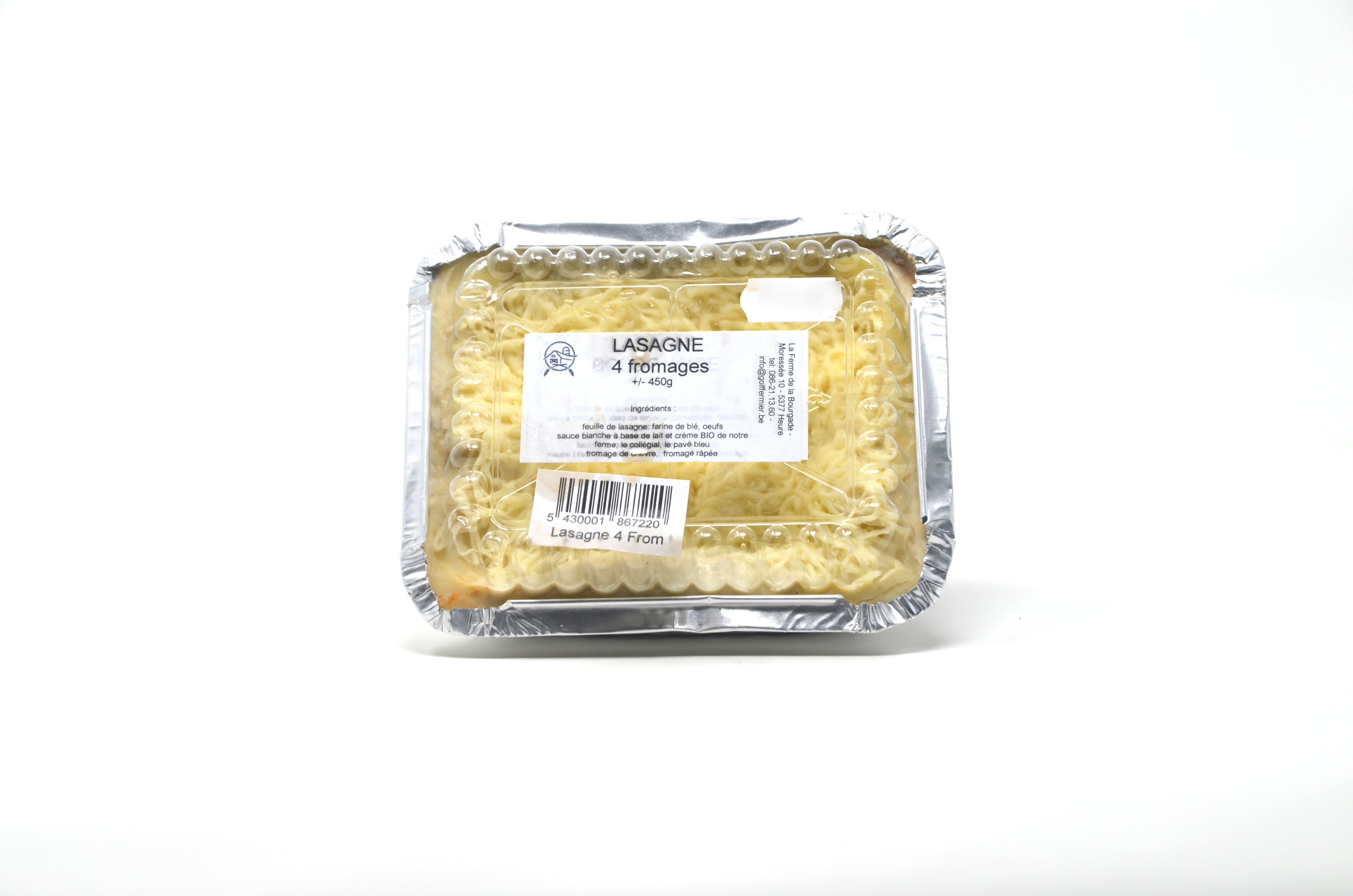 Lasagne 4 fromages Ferme de la Bourgade +/- 450g Bio – - – Ferme de la Bourgade Lasagne 4 fromages Ferme de la Bourgade +/- 450g Bio – - – Ferme de la Bourgade