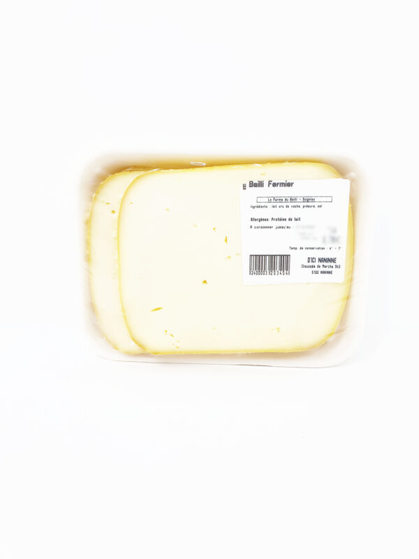 Bailli fermier pâte mi-dure +/- 200g Ferme le Bailli – Fromage de type Maredsous au lait cru de vache
