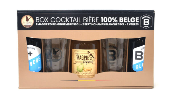 Coffret cocktail Magpie et Bertinchamps + 2 verres – - – Blackbird Gin
