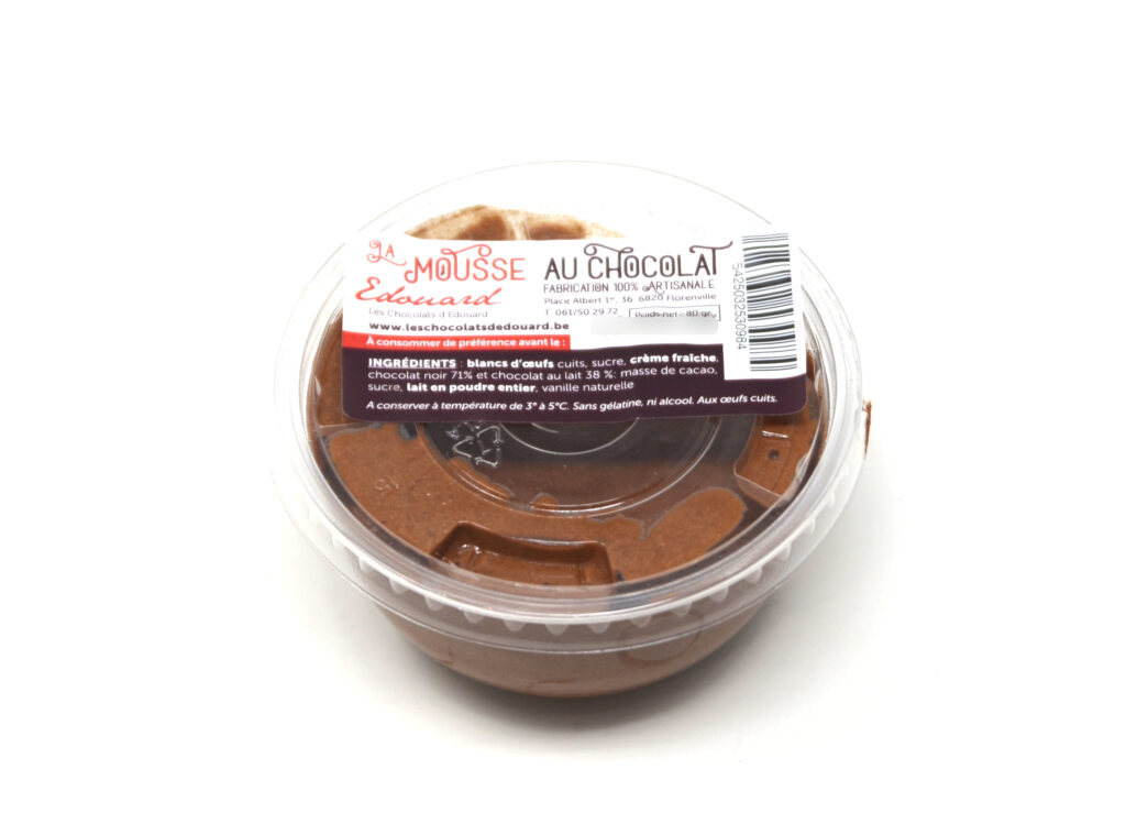 Mousse au chocolat au lait de vache 80g Les Chocolats d'Édouard – - – Chocolats d'Edouard