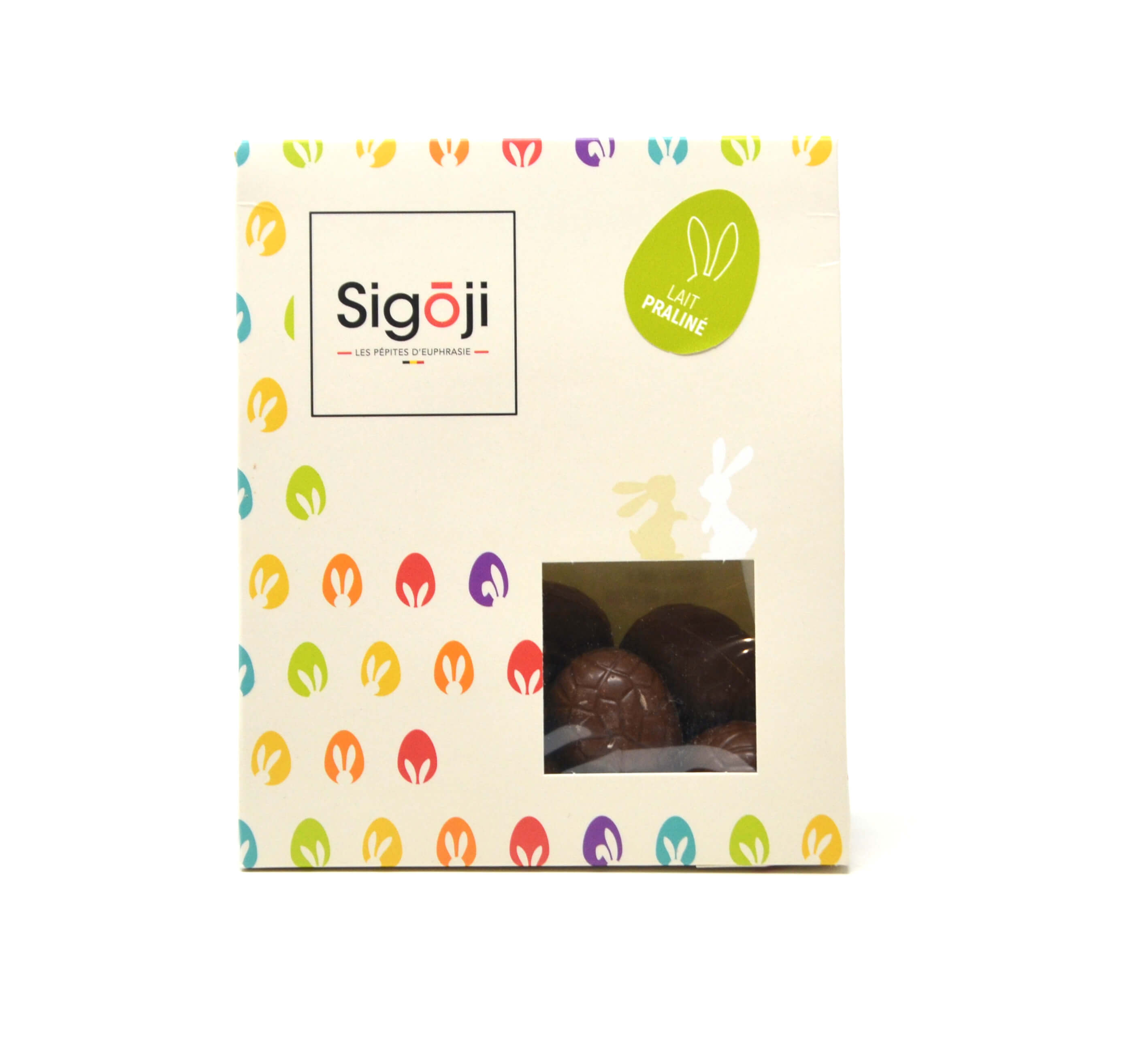 Œufs Chocolat au lait-praliné noisettes 100g Sigoji – - – Sigoji Œufs Chocolat au lait-praliné noisettes 100g Sigoji – - – Sigoji