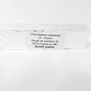 Bâton chocolat blanc praliné 70g – - – Chocolaterie Chantale Florent