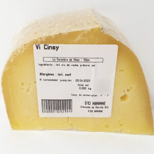 Vi Cinsy  +/- 250 g la fermière de Méan – Le « Parmesan » belge ! – Fromage fabriqué à partir de lait entier cru de vache. – Ferme fromagère de Méan