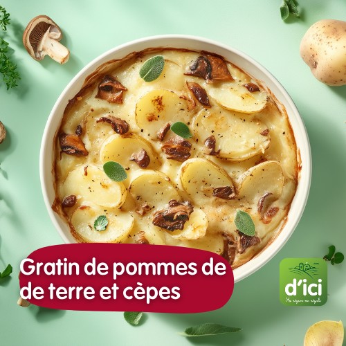 Gratin de pommes de terre et cèpes