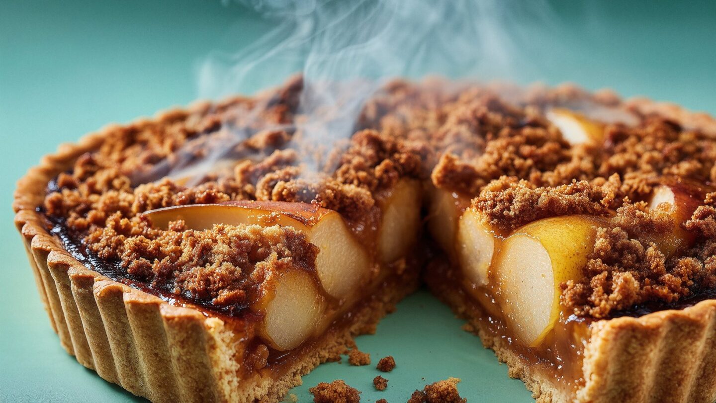 recette de tarte aux poires et aux speculoos